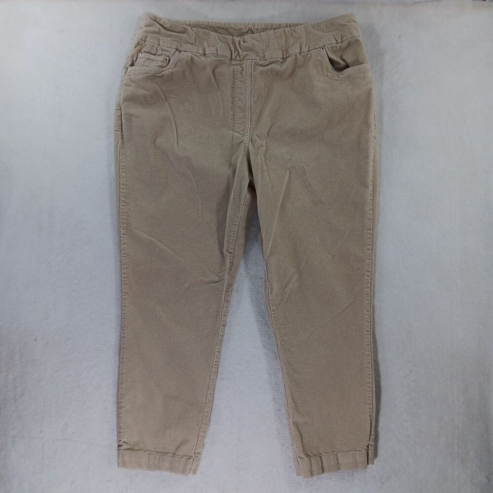 Blair Corduroy Pants Women's Size 20W Beige Elastic Waist